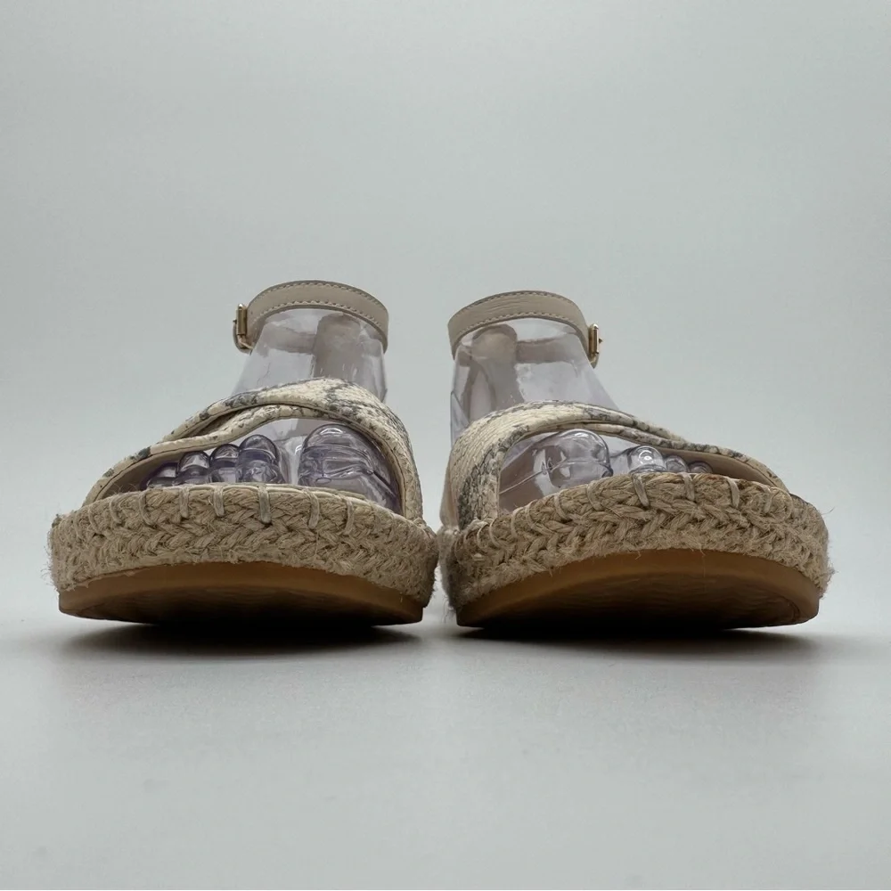 Cole Haan Espadrille White Gray Snake Sandal Size 7.5 B